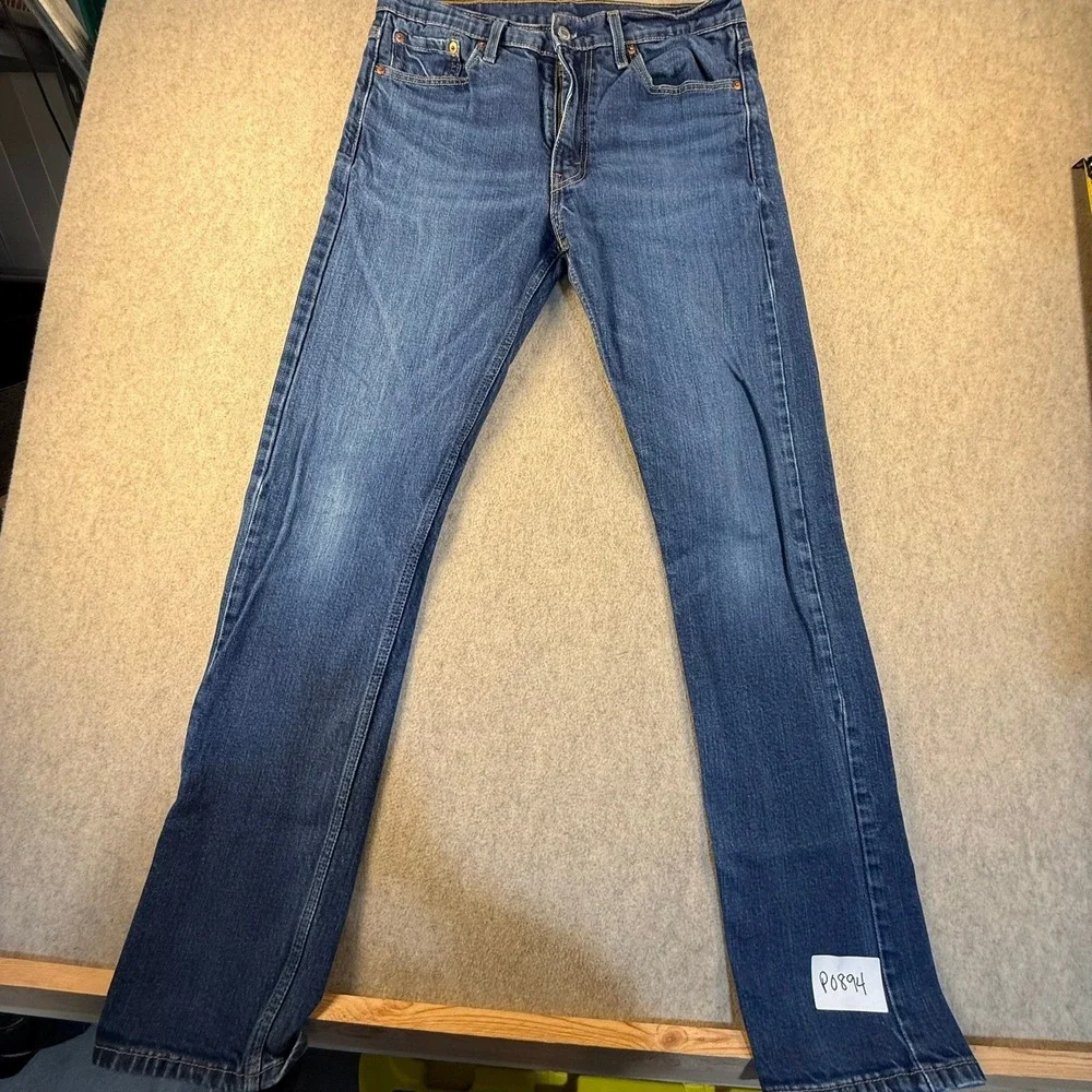 Levis 513 Slim Straight Jeans Mens 32x34 Medium Wash Denim Pants P0894